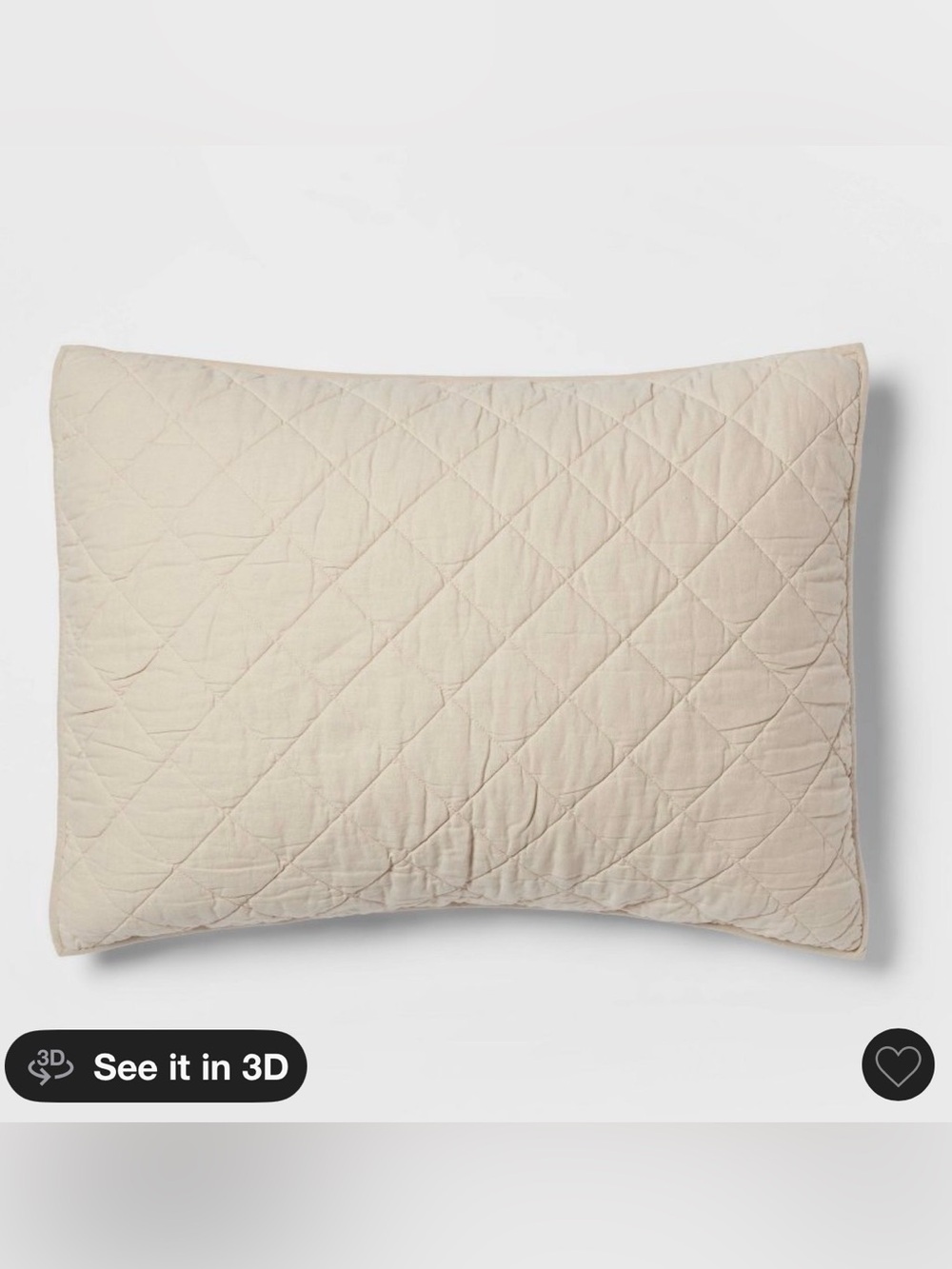 2 Threshold Standard Diamond Stitch Cotton Linen Quilt Sham-Khaki